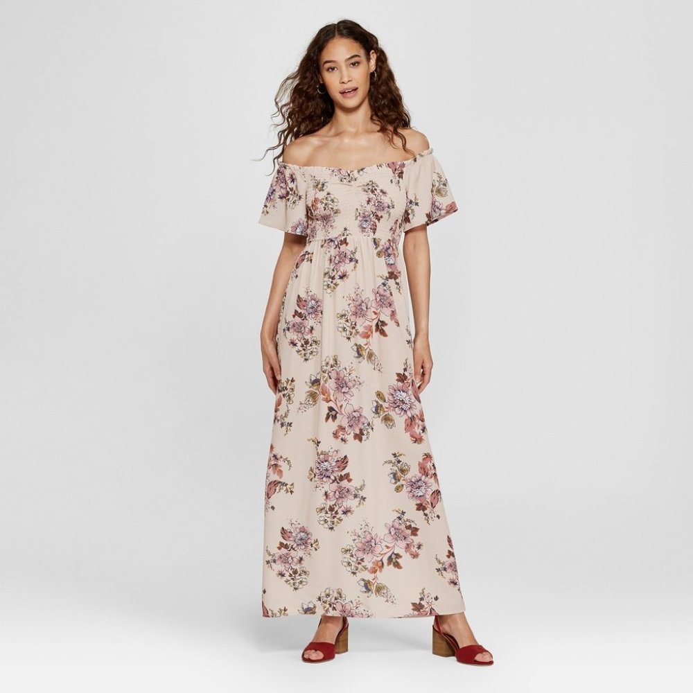 Xhilaration Floral Smocked Maxi Dress